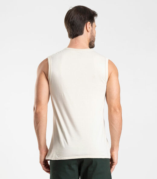 Regata Meia Malha Masculina Diametro Bege