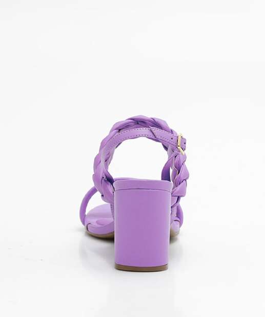 Sandália Salto Grosso Feminina Trançada Bebecê