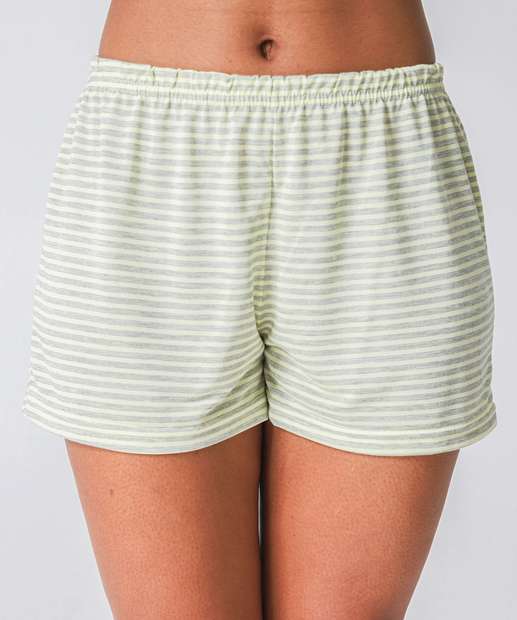 Pijama Feminino Nadador Estampado Marisa Amarelo