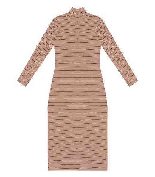 Vestido Midi Feminino Rovitex Marrom