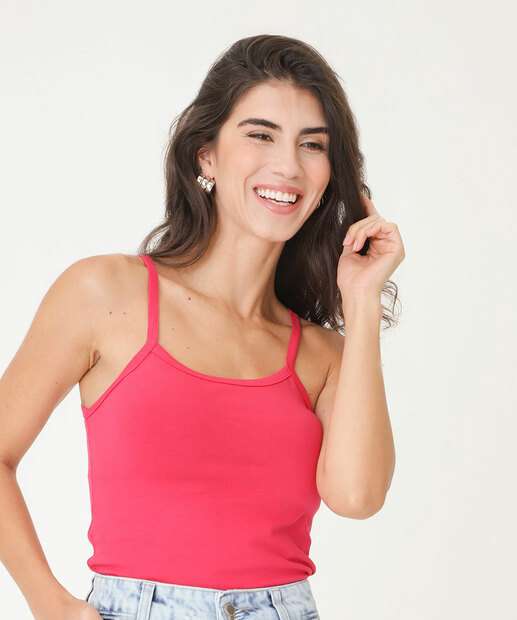 Blusa Regata Feminina Cotton Alças Finas Marisa