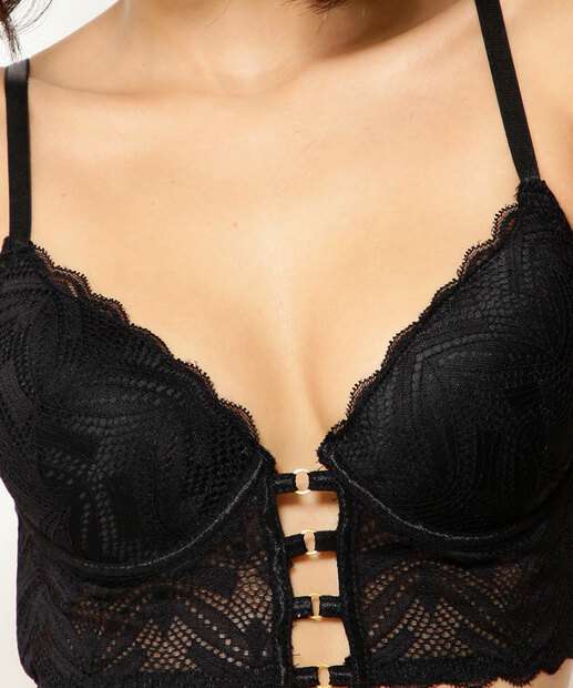 Sutiã De Renda Bra Top Com Bojo Marisa 