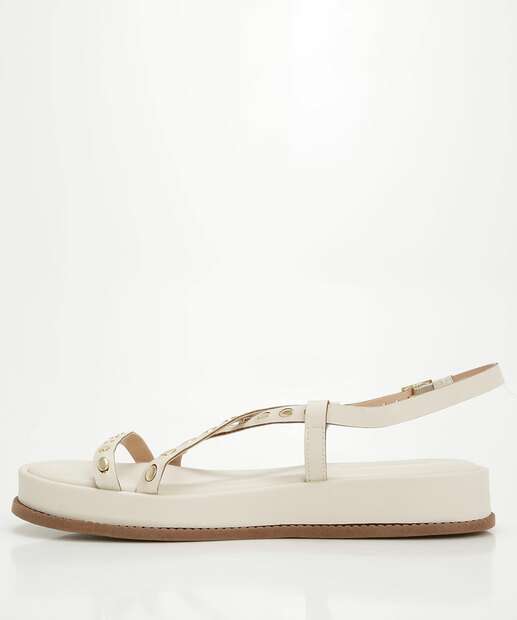 Sandália Flatform Feminina Tiras Tachas Renata Mello