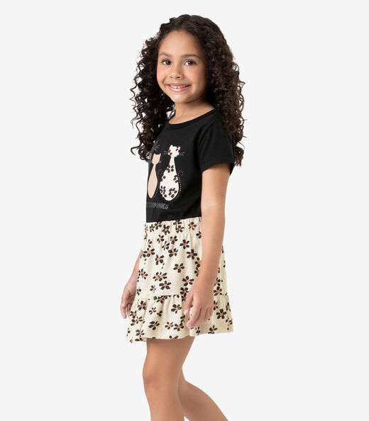 Image_Conjunto Blusa com Saia infantil Rovi Kids Preto