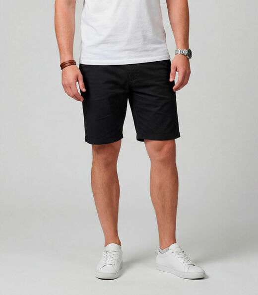 Bermuda Masculina Em Sarja Com Bolsos Sea Surf Preto