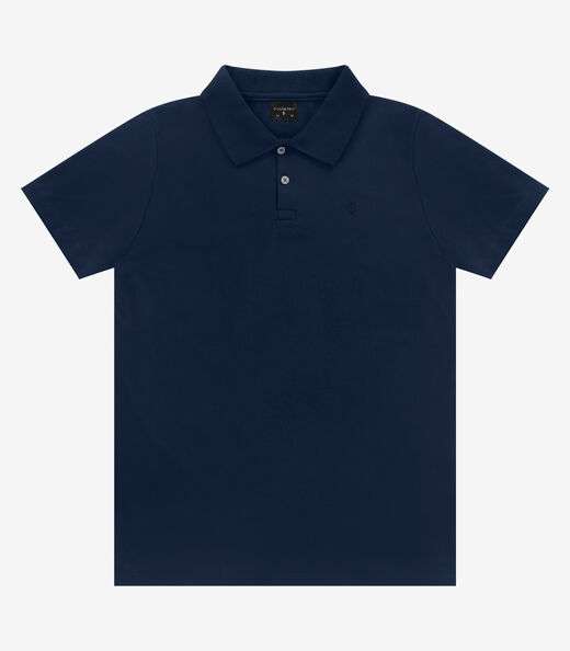 Camisa Polo Básica Masculina Diametro Azul