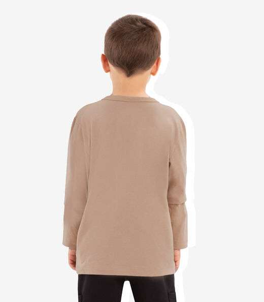 Camiseta Infantil Manga Longa Rovi Kids Marrom