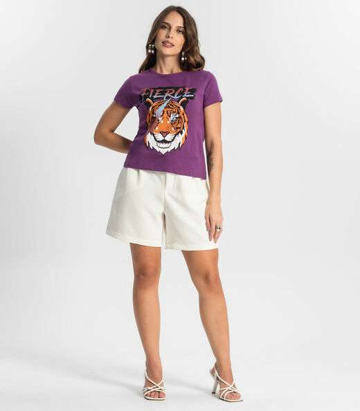 Blusa T-Shirt Feminina Estampada Select Roxo