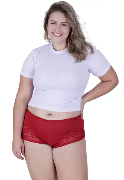 Calcinha Queridinha Plus Size Microfibra Concept Lingerie Vermelho