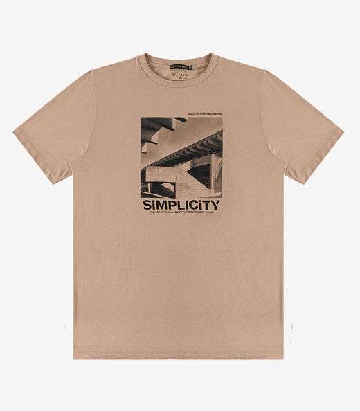 Camiseta Meia Malha Masculina Diametro Marrom