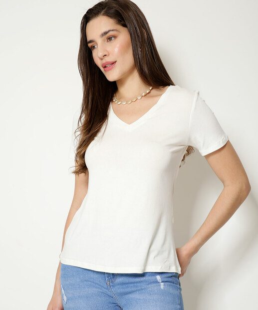 Blusa Feminina Básica Viscolycra Manga Curta