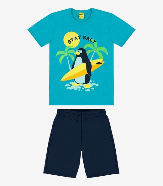 Image_Conjunto Infantil Camiseta Com Bermuda Rovi Kids Azul