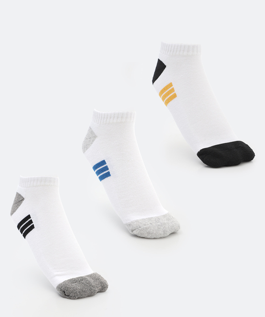 Image_Kit 3 Pares Meias Masculina Cano Curto MR Branco
