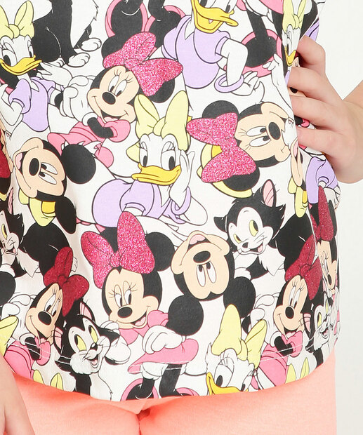 Camiseta Infantil Manga Curta Minnie Disney Tam 4 a 10 
