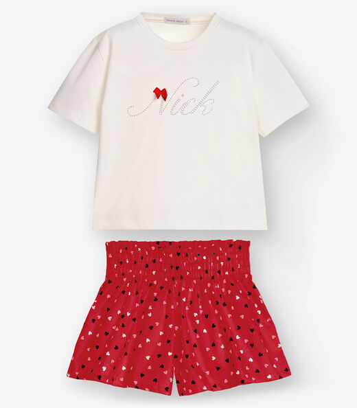 Image_Conjunto Blusa com Shorts Menina Trick Nick Vermelho