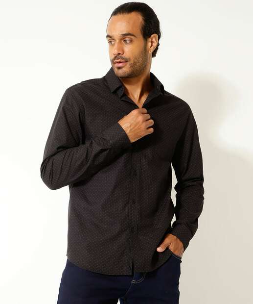 Camisa Masculina Estampada Manga Longa MR