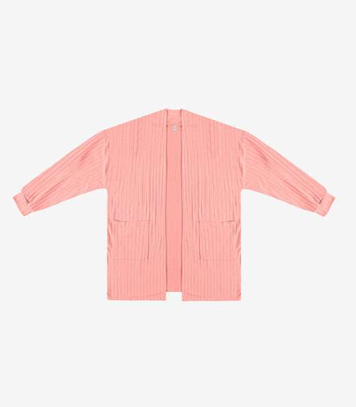 Cardigan Feminino Pluz Size Infinita Cor Rosa