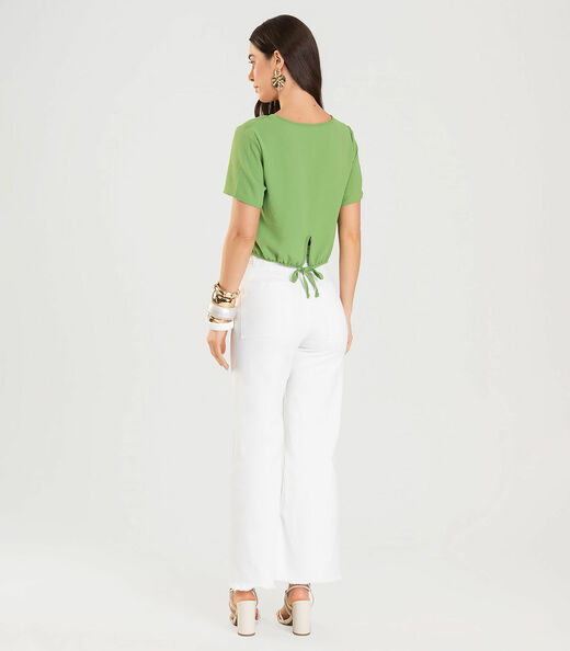 Blusa Feminina Manga Curta Infinita Cor Verde