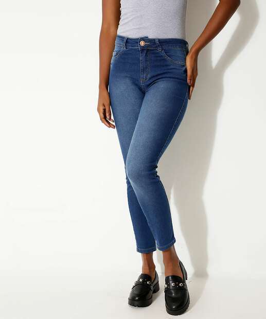Calça Jeans Cigarrete Feminina Bolsos Biotipo