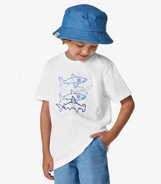 Camiseta Menino em Meia Malha Trick Nick Branco