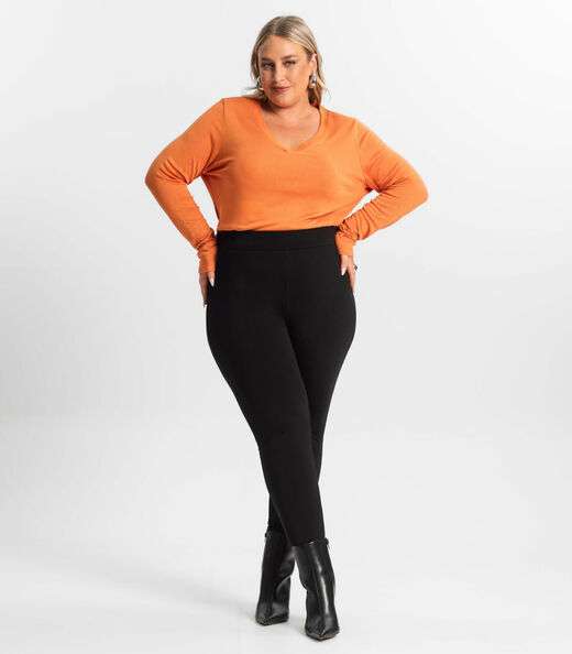 Legging Feminina Plus Size Secret Glam Preto