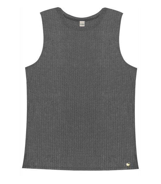 Regata Feminina Ribana Canelada Rovitex Cinza