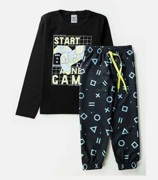 Image_Conjunto Infantil Menino Meia Estação Keki Boys Preto