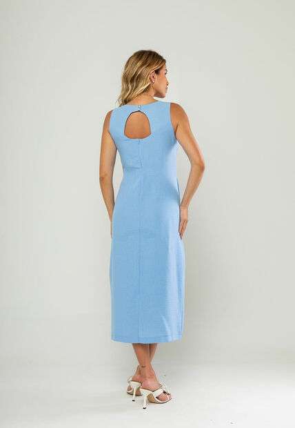 Vestido Midi Regata E Recorte Posterior Azul Salvatore