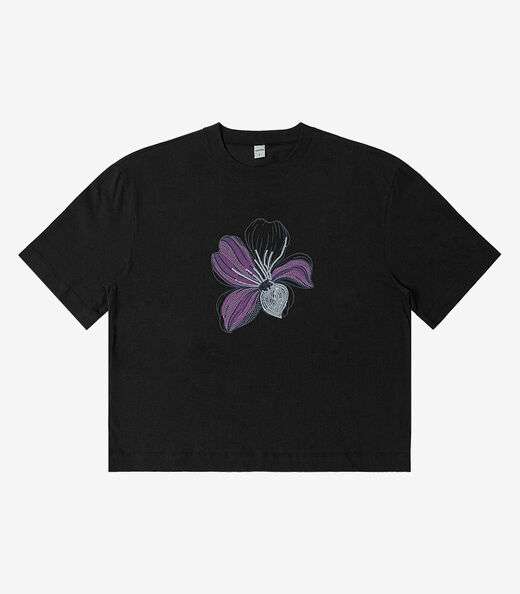 T- Shirt Box Feminina em Meia Malha Rovitex Preto