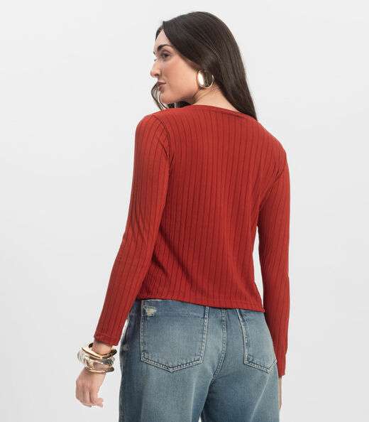 Blusa Manga Longa Infinita Cor Laranja