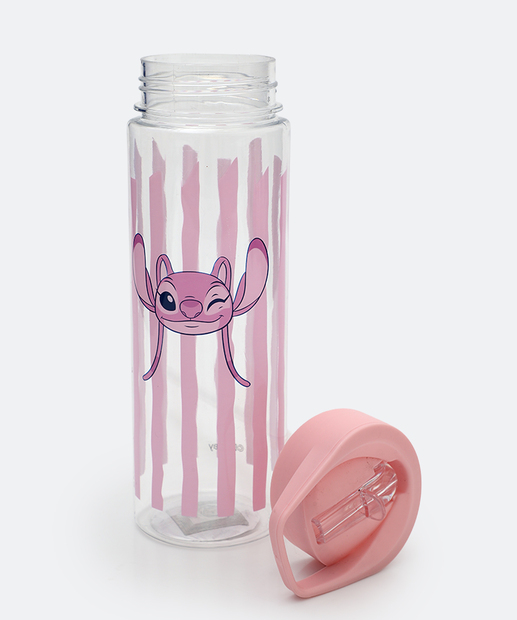 Garrafa Squeeze Estampa Stitch Disney 670ML Rosa