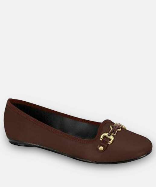 Image_Sapatilha Feminina Bico Redondo Moleca Marrom