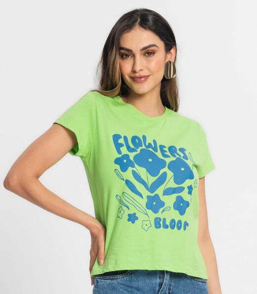Blusa T-Shirt Feminina Estampada Select Verde