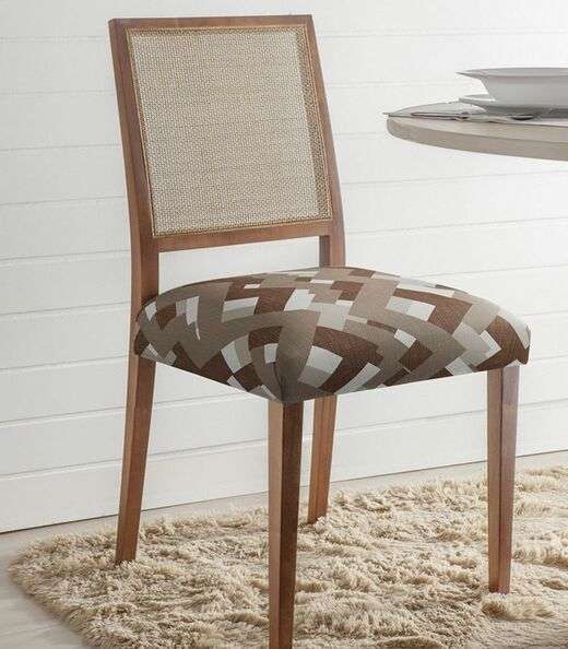 Image_Capa Estampada Para Assento De Cadeira Adomes Marrom