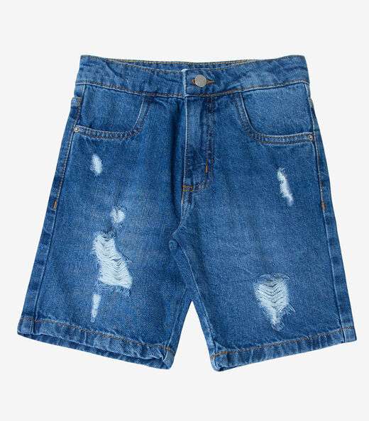 Image_Bermuda Masculina Infantil Jeans Trick Nick Azul