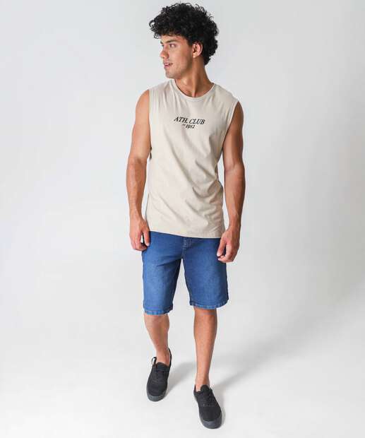 Regata Masculina Machão Estampada Marisa Bege