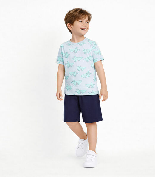 Conjunto Infantil Camiseta e Bermuda Select Cinza