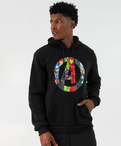 Image_Blusão Masculino Moletom Super Heróis Marvel Preto