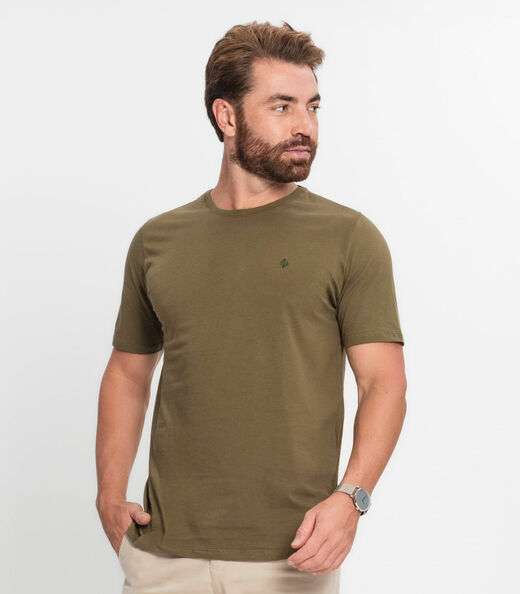 Camiseta Masculina Plus Size Meia Malha Diametro Verde