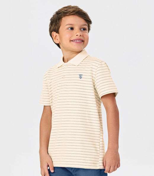 Conjunto Infantil Polo Com Bermuda Trick Nick Bege