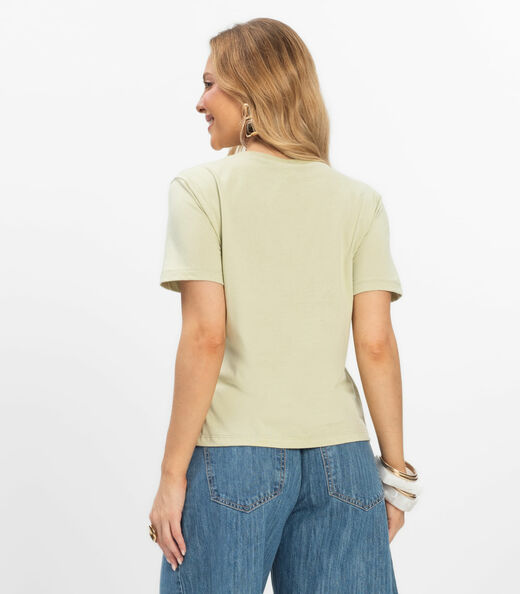 T- Shirt Feminina Meia Malha Rovitex Verde