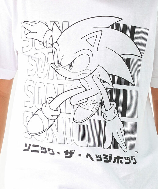 Camiseta Juvenil Estampada Sonic Tam 10 a 16