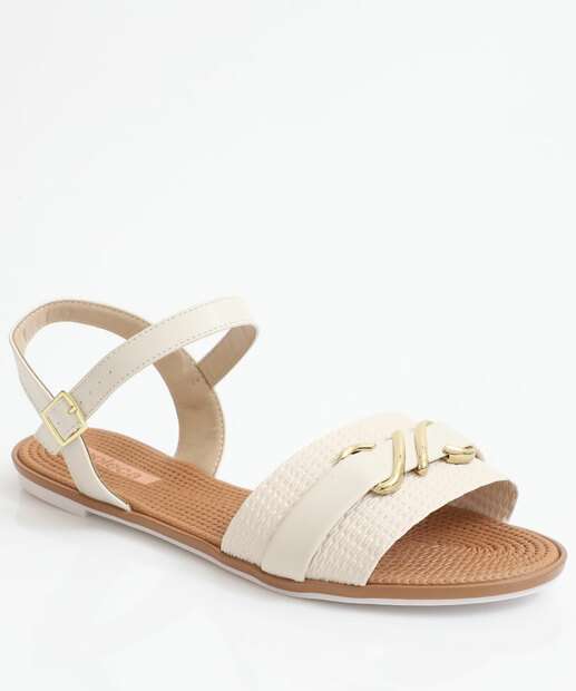 Image_Sandália Feminina Rasteira Moleca Branco