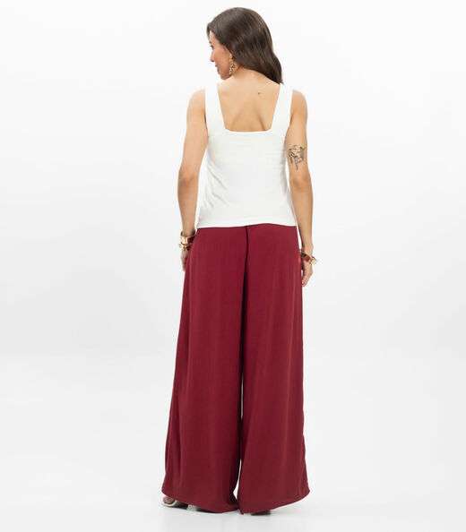 Calça Feminina Pantalona Lisa Select Vermelho