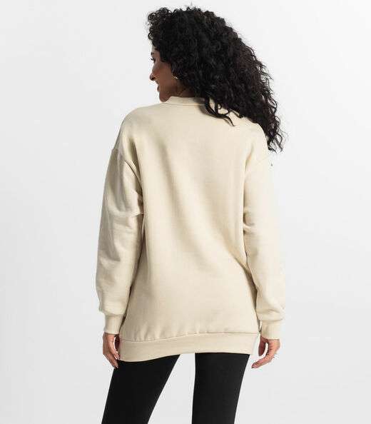 Blusão Alongado Feminino Rovitex Bege