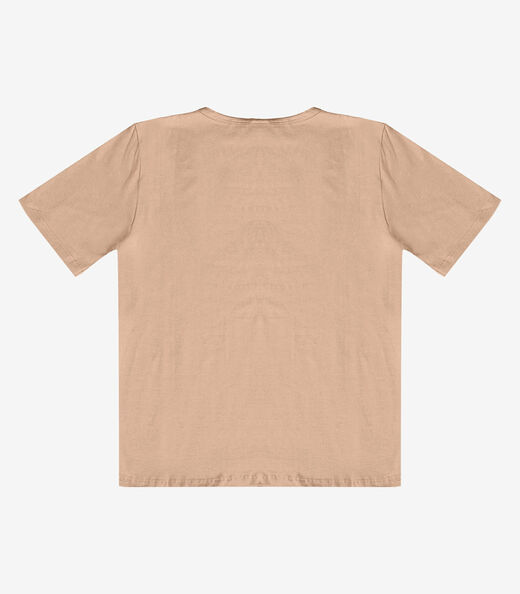 Blusa Feminina Manga Curta Infinita Cor Marrom