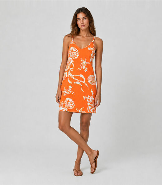 Vestido Estampado Rovitex Laranja