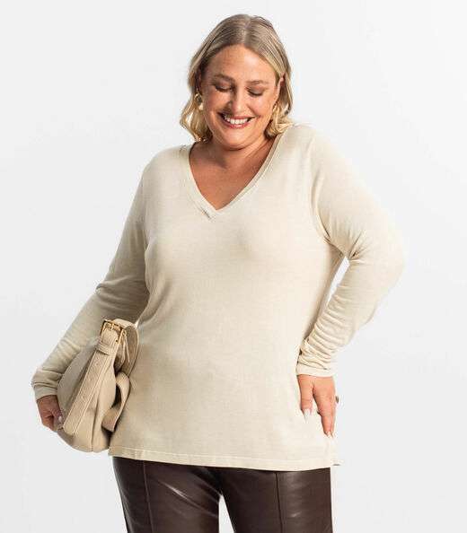 Image_Blusa Manga Longa Visco Tricot Secret Glam Bege