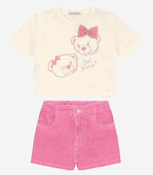 Conjunto Blusa com Shorts feminino Trick Nick Off White