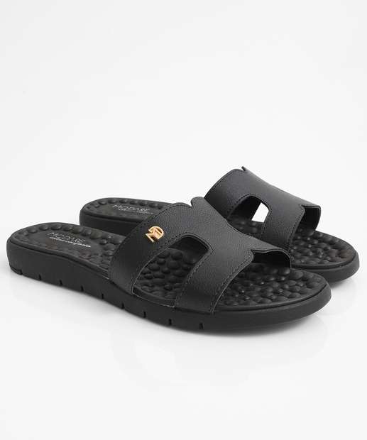 Rasteirinha Feminina Tiras Modare Preto